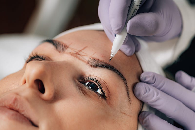 Microblading process in action