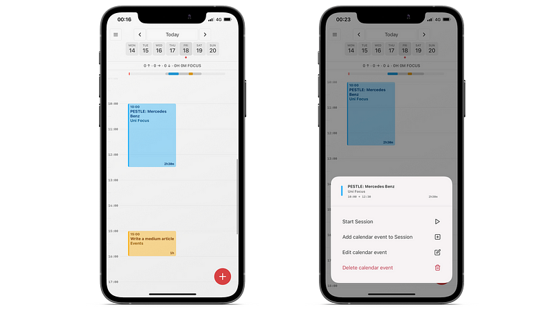 Calendar integration feature in Session app