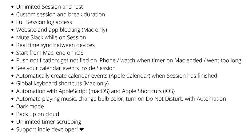 Benefits of the Pro version of Session app