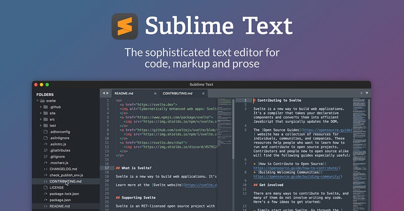 A screenshot of Sublime Text editor interface