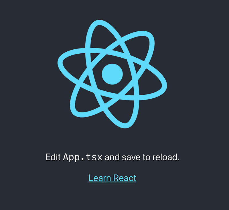 Screenshot of the React app