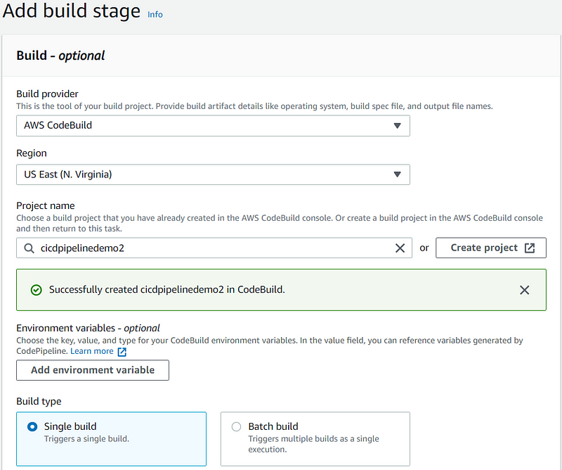 Setting up CodePipeline after CodeBuild