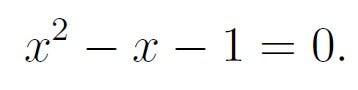 Golden Ratio Equation