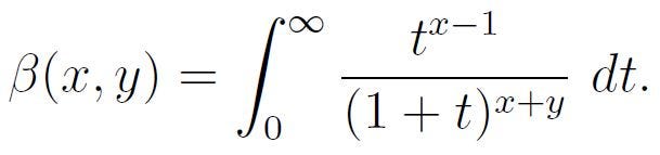 Beta Function Definition