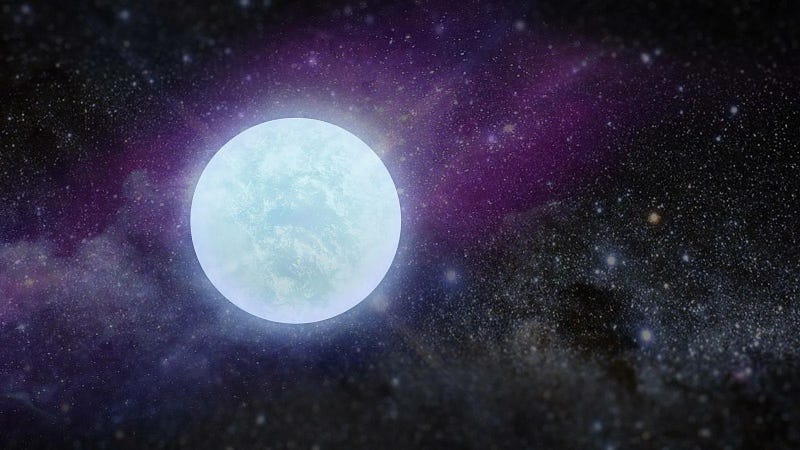 Conceptual view of an oxygen-rich white dwarf star