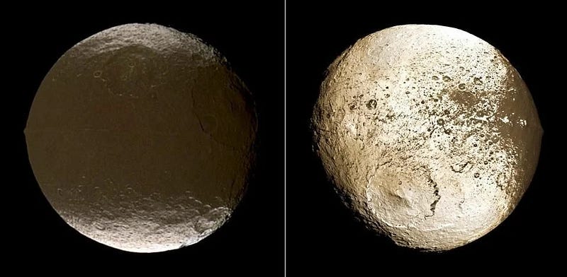 Bright and Dark Sides of Iapetus