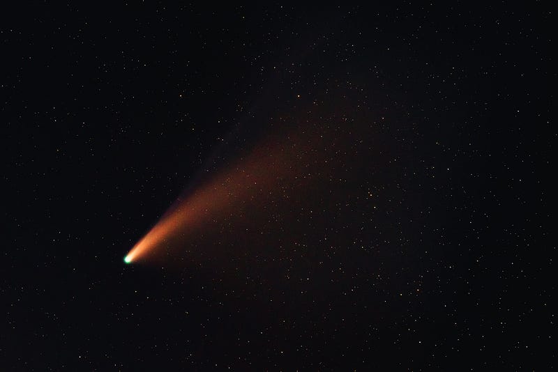 Stunning visual of the NEOWISE comet in the night sky