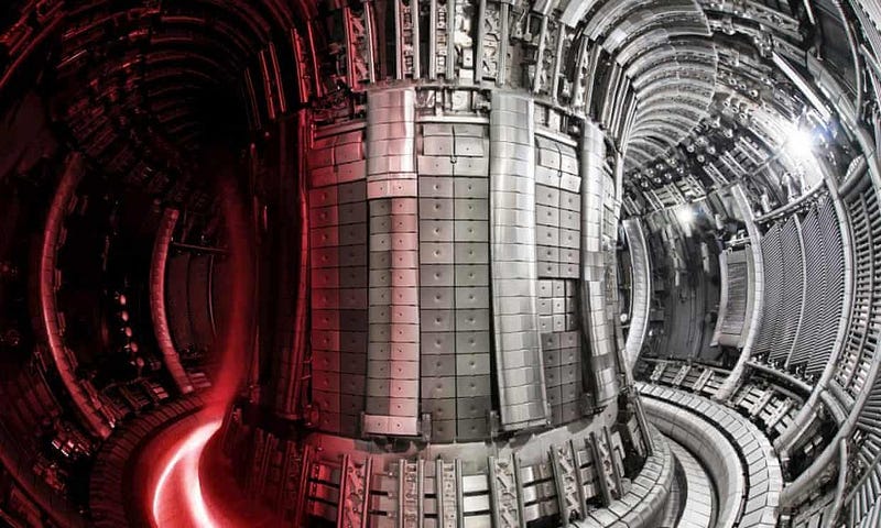 Interior view of a fusion reactor