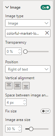 Image settings for KPI card