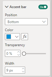 Accent bar settings for KPI card