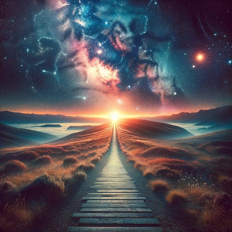 Cosmic journey illustration