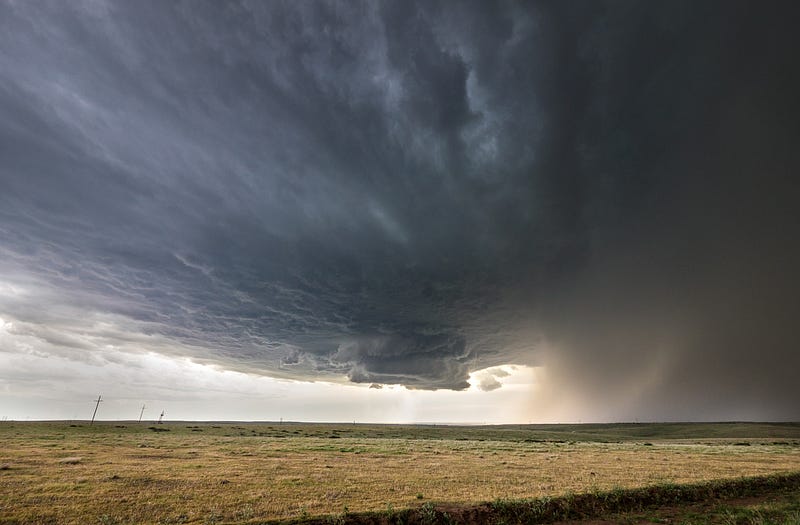 Tornado chaser in action