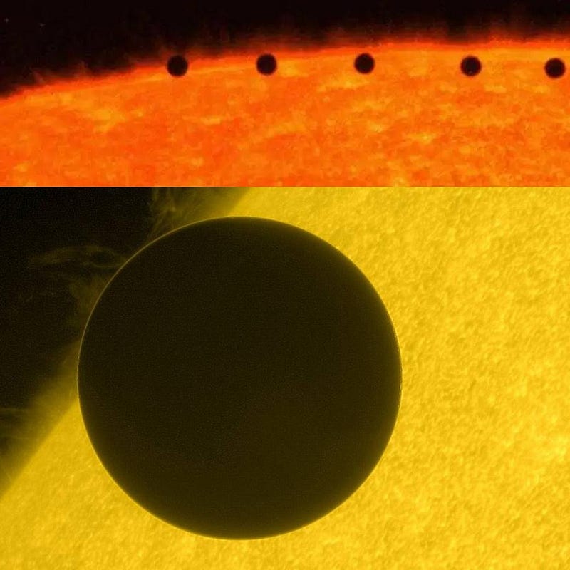 Comparison of Mercury and Venus transits