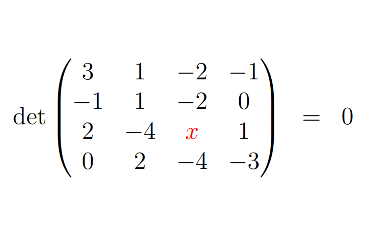 Matrix with missing number