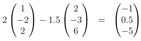 Example of linear dependency