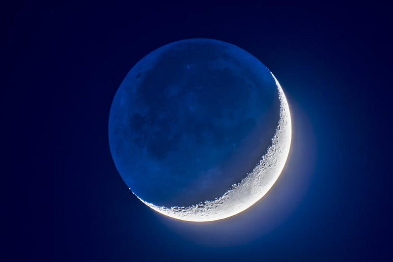 Earthshine Illuminating the Moon