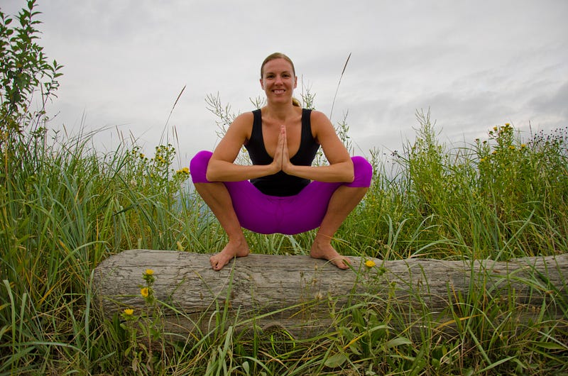 Deep yogic squat for enhanced flexibility and strength