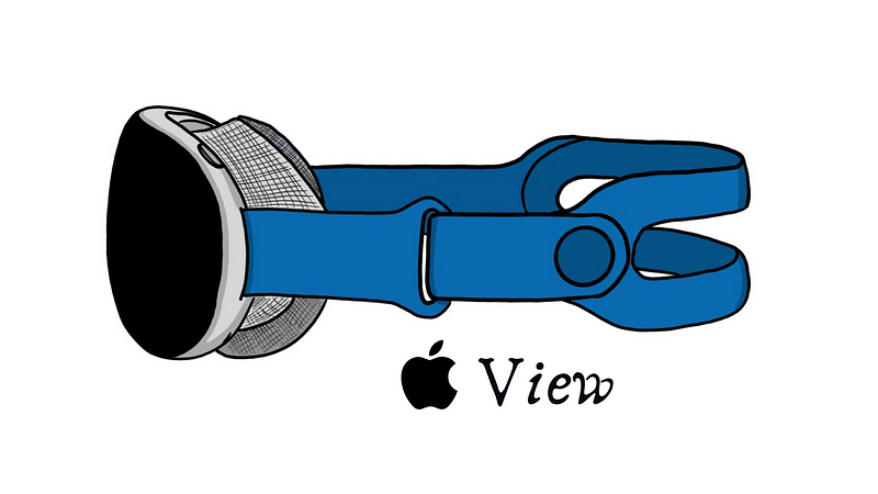 Apple View headset hardware illustration.