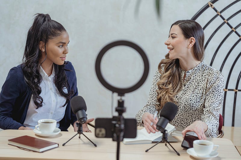 Confident woman using body language to engage.