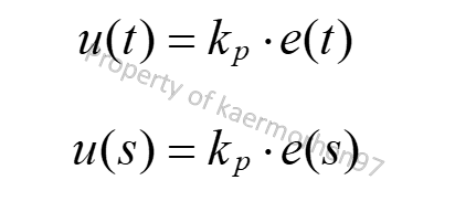 Mathematical representation of proportional control