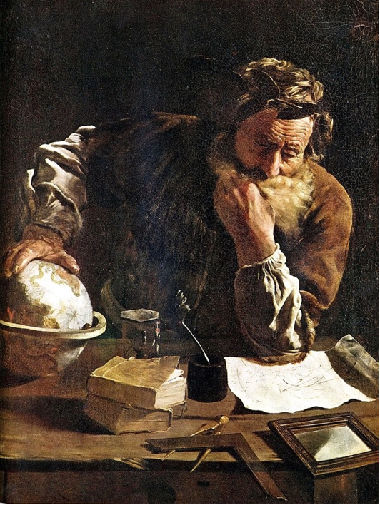 Archimedes depicted in a 1620 artwork by Domenico Fetti