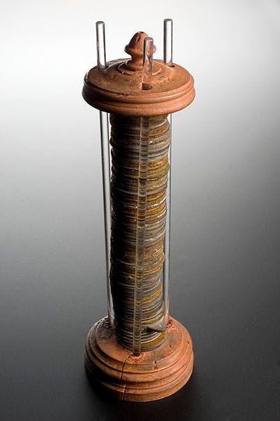 Early model of a Voltaic pile