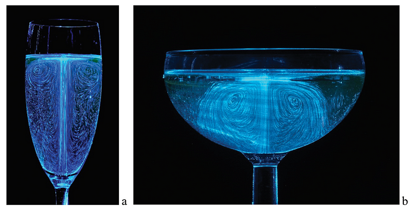 Visual representation of carbon dioxide movement in glasses