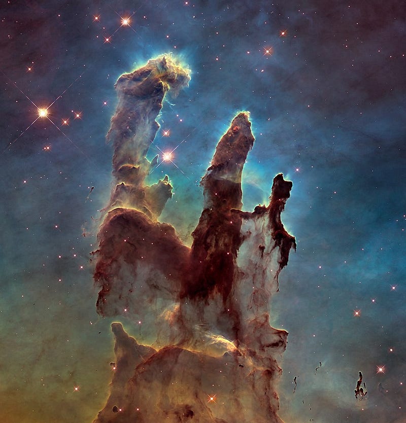 Infrared view of the Pillars of Creation