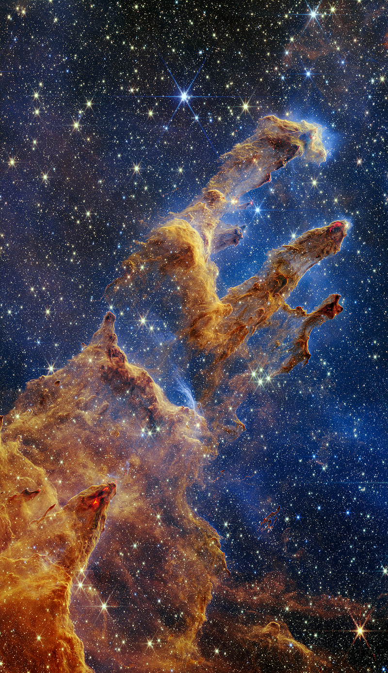 Close-up view of the Pillars of Creation