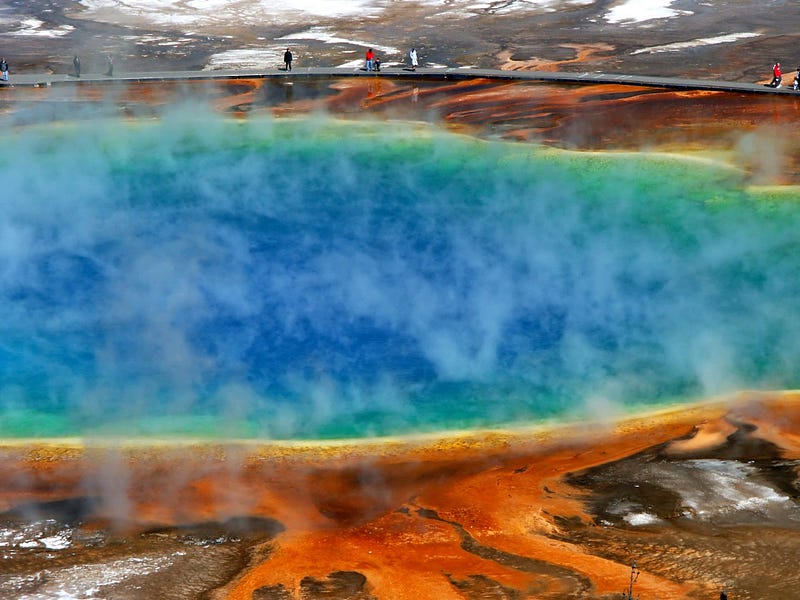 Aerial view of Yellowstone National Park