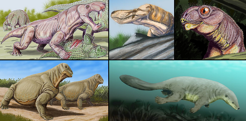 Fossil representation of therapsids