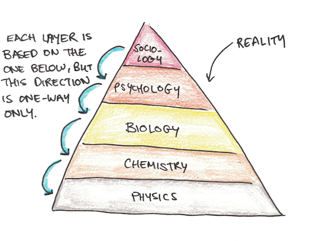 Pyramid illustrating the hierarchy of sciences