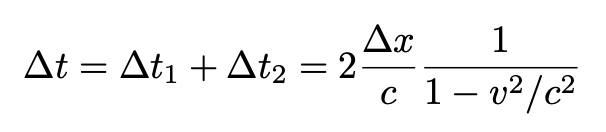 Equation for light reflection time