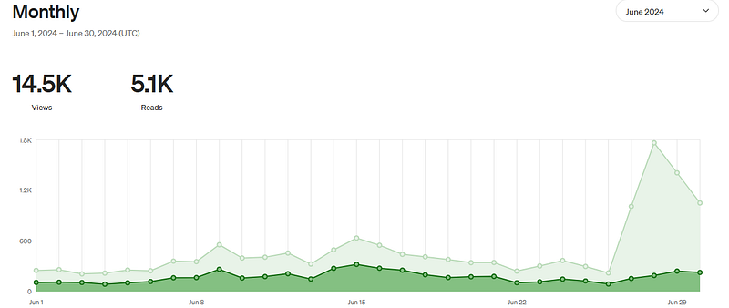 June 2024 views statistics