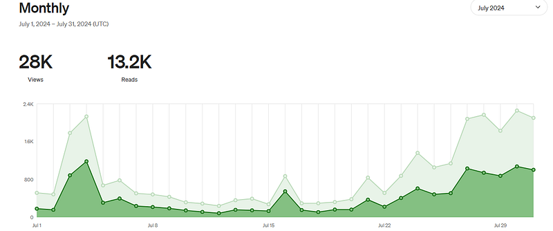 July 2024 views statistics