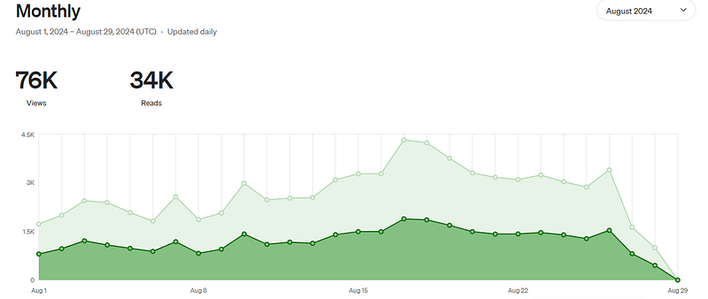 August 2024 views statistics