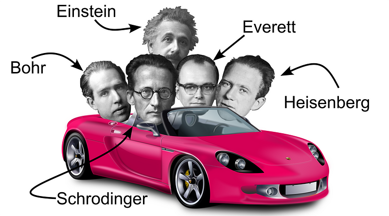 Quantum physicists in a humorous scenario