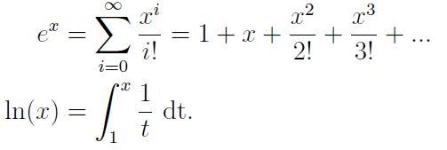 Definitions of exponential and logarithmic functions